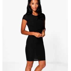 Boohoo Ribbed Black Dress